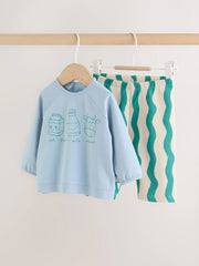Green/Blue Milk Club Baby Top and Leggings Set 2 Piece (0mths-3yrs)