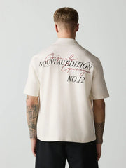 White Jersey Print Short Sleeve Shirt