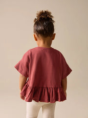 Rust Brown Short Sleeve Peplum T-Shirt (3mths-7yrs)