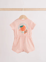 Blue and Orange Striped Jersey Sport Rompers 2 Pack