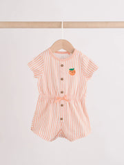 Blue and Orange Striped Jersey Sport Rompers 2 Pack
