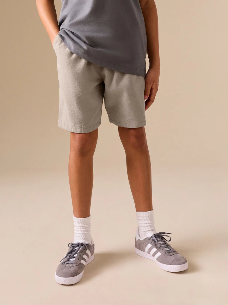 Taupe Linen Blend Pull on Shorts (3-16yrs)