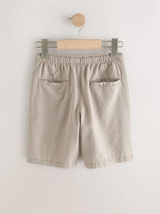 Taupe Linen Blend Pull on Shorts (3-16yrs)