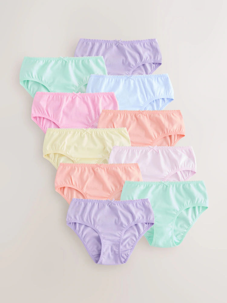 Bright Pink/Orange Briefs 10 Pack (1.5-16yrs)