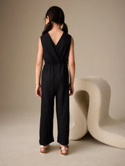 Black Crinkle Jersey Jumpsuit