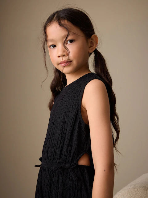 Black Crinkle Jersey Jumpsuit