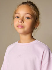 Pink Studio Aura Oversized T-Shirt Cycling Shorts Set (3-16yrs)