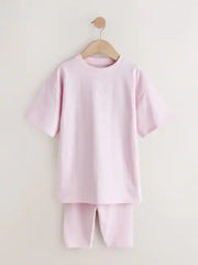 Pink Studio Aura Oversized T-Shirt Cycling Shorts Set (3-16yrs)