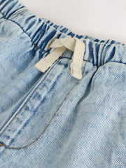 Light Blue Pull On Loose Denim Shorts (3mths-7yrs)