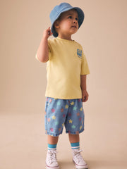 Mid Blue Denim Star Pull On Loose Denim Shorts (3mths-7yrs)