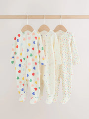 Blue/White Baby Sleepsuits 3 Pack (0mths-2yrs)