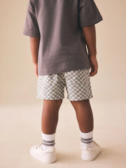 Neutral Checkerboard Pull On Shorts (3mths-7yrs)