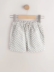 Neutral Checkerboard Pull On Shorts (3mths-7yrs)