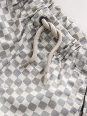 Neutral Checkerboard Pull On Shorts (3mths-7yrs)