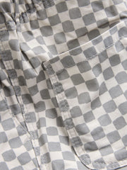 Neutral Checkerboard Pull On Shorts (3mths-7yrs)
