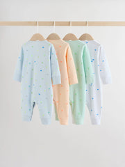 Multi Print Baby Sleepsuits 4 Pack (0mths-3yrs)