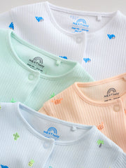 Multi Print Baby Sleepsuits 4 Pack (0mths-3yrs)
