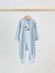 Blue Nautical Baby Sleepsuits 3 Pack (0-2yrs)