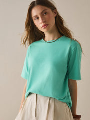 Aqua Blue Heavyweight Short Sleeve Crew Neck T-Shirt