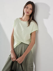 Fluro Green Cap Sleeve Cotton T-Shirt