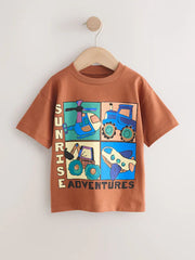 Rust Brown Vehicles Short Sleeve Graphic T-Shirt (3mths-7yrs)