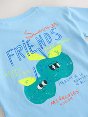 Blue Apple Short Sleeve Back Print T-Shirt and Shorts Set (3mths-7yrs)