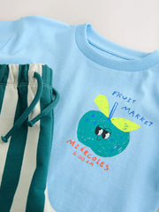 Blue Apple Short Sleeve Back Print T-Shirt and Shorts Set (3mths-7yrs)