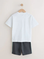 White Tiger Short Sleeve T-Shirt and Shorts Set (3mths-7yrs)