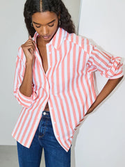 Red/White Stripe Oversized Boyfriend Shirt