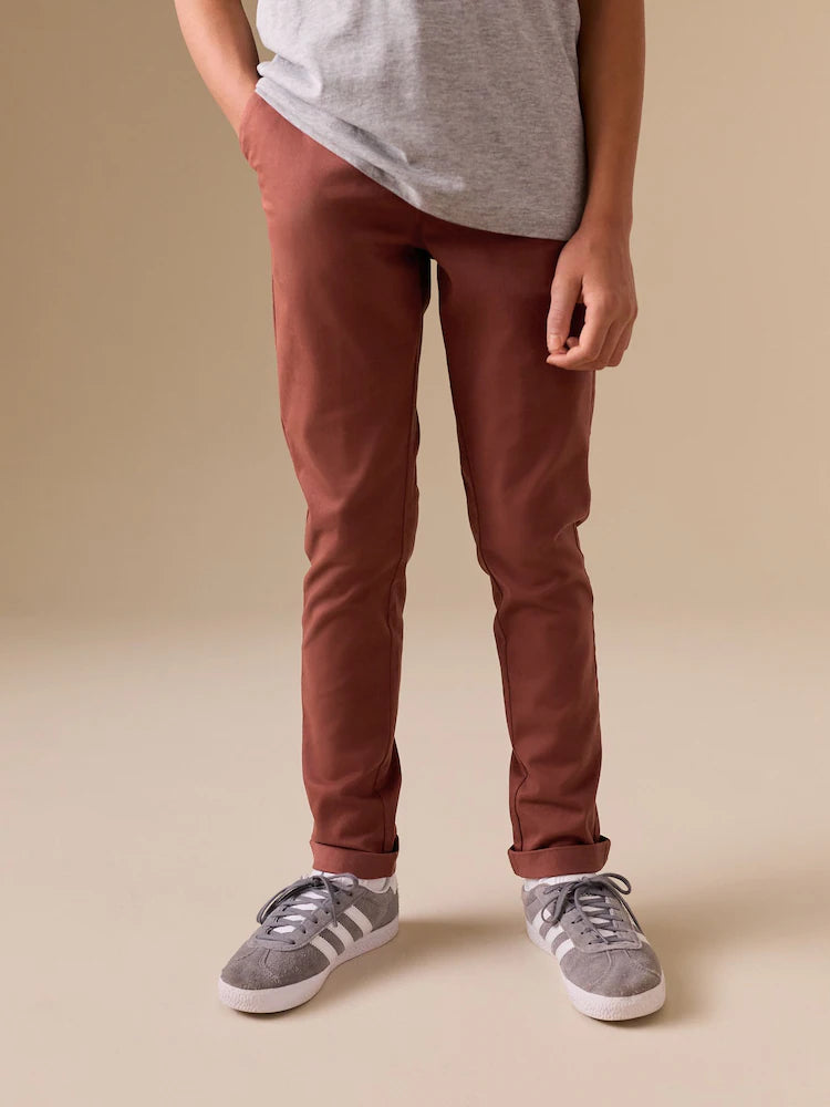 Rust Brown Skinny Fit Stretch Chino Trousers (3-17yrs)
