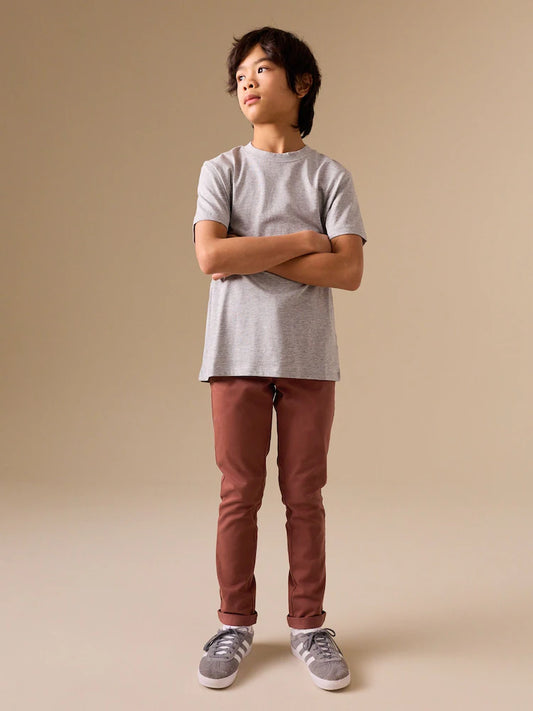Rust Brown Skinny Fit Stretch Chino Trousers (3-17yrs)
