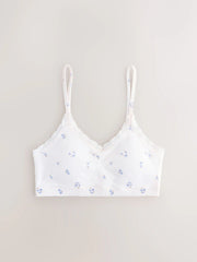 White/Blue Seamfree Strappy Crop Top (7-16yrs)