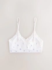 White/Blue Seamfree Strappy Crop Top (7-16yrs)