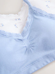 White/Blue Seamfree Strappy Crop Top (7-16yrs)