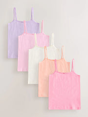 Pink/Orange Cami Vests 5 Pack (1.5-16yrs)
