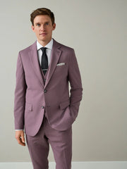 Lilac Purple Slim Fit Textured Suit Jacket