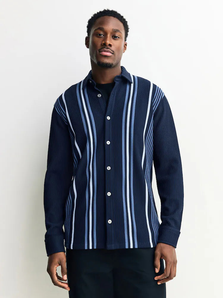 Navy Blue / White Stripe Short Sleeve Jersey Shirt