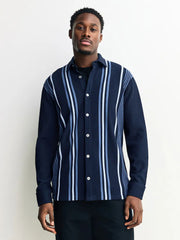 Navy Blue / White Stripe Short Sleeve Jersey Shirt
