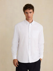 White Long Sleeve N.Premium 100% Cotton Regular Fit Oxford Shirt