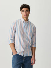 Pink/Blue Stripe Oxford Long Sleeve Shirt