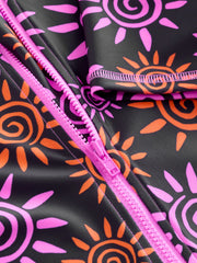 Black/Pink Sun Short Sleeved Sunsafe Swimsuit (3mths-16yrs)