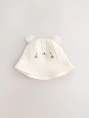Neutral Bear Baby Bucket Hat