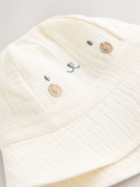 Neutral Bear Baby Bucket Hat