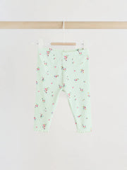 Sage Green Flower Rib Top and Leggings Baby Set 2 Piece (0mths-2yrs)