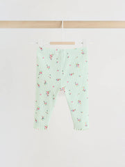 Sage Green Flower Rib Top and Leggings Baby Set 2 Piece (0mths-2yrs)