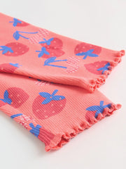 Red Strawberry Rib Top and Leggings Baby Set 2 Piece (0mths-2yrs)