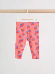 Red Strawberry Rib Top and Leggings Baby Set 2 Piece (0mths-2yrs)