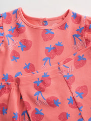 Red Strawberry Rib Top and Leggings Baby Set 2 Piece (0mths-2yrs)