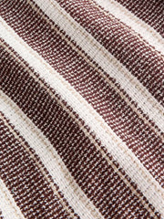 Chocolate Brown Short Sleeve Textured Stripe Shirt and Shorts Set (3-16yrs)
