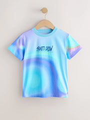 Purple/Blue Regular Fit Short Sleeve All-Over Print T-Shirt (3-16yrs)